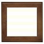 Horizontal Stripes - White and Ivory Framed Tile