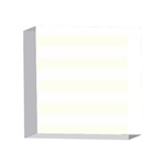 Horizontal Stripes - White and Ivory 4 x 4  Acrylic Photo Block