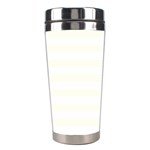 Horizontal Stripes - White and Ivory Stainless Steel Travel Tumbler