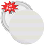 Horizontal Stripes - White and Ivory 3  Button (100 pack)