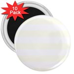Horizontal Stripes - White and Ivory 3  Magnet (10 pack)