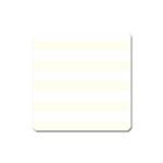 Horizontal Stripes - White and Ivory Magnet (Square)