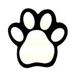 Horizontal Stripes - White and Ivory Magnet (Paw Print)