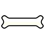 Horizontal Stripes - White and Ivory Magnet (Dog Bone)