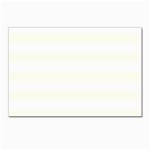 Horizontal Stripes - White and Ivory Postcard 5  x 7 