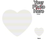 Horizontal Stripes - White and Ivory Multi-purpose Cards (Heart)