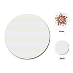 Horizontal Stripes - White and Ivory Playing Cards (Round)