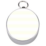 Horizontal Stripes - White and Ivory Silver Compass