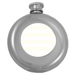 Horizontal Stripes - White and Ivory Hip Flask (5 oz)