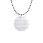Horizontal Stripes - White and White Smoke 1  Button Necklace