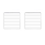 Horizontal Stripes - White and White Smoke Cufflinks (Square)