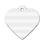 Horizontal Stripes - White and White Smoke Dog Tag Heart (One Side)
