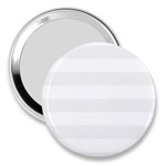 Horizontal Stripes - White and White Smoke 3  Handbag Mirror