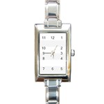 Horizontal Stripes - White and White Smoke Rectangle Italian Charm Watch
