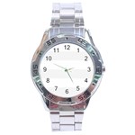 Horizontal Stripes - White and White Smoke Stainless Steel Analogue Watch