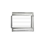 Horizontal Stripes - White and White Smoke Italian Charm (9mm)