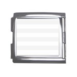 Horizontal Stripes - White and White Smoke Mega Link Italian Charm (18mm)