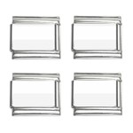 Horizontal Stripes - White and White Smoke 9mm Italian Charm (4 pack)