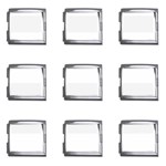 Horizontal Stripes - White and White Smoke Mega Link Italian Charm (9 pack)