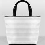 Horizontal Stripes - White and White Smoke Bucket Bag
