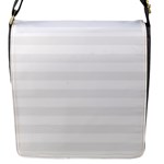 Horizontal Stripes - White and White Smoke Flap Closure Messenger Bag (S)