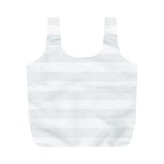 Horizontal Stripes - White and White Smoke Full Print Recycle Bag (M)