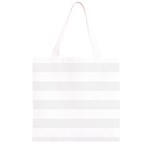 Horizontal Stripes - White and White Smoke Grocery Light Tote Bag