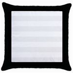 Horizontal Stripes - White and White Smoke Throw Pillow Case (Black)