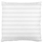 Horizontal Stripes - White and White Smoke Large Flano Cushion Case (One Side)