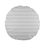 Horizontal Stripes - White and White Smoke Standard 15  Premium Flano Round Cushion