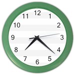 Horizontal Stripes - White and White Smoke Color Wall Clock