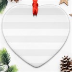 Horizontal Stripes - White and White Smoke Heart Ornament (Two Sides)