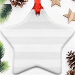 Horizontal Stripes - White and White Smoke Star Ornament (Two Sides)