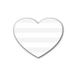 Horizontal Stripes - White and White Smoke Heart Coaster (4 pack)