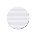 Horizontal Stripes - White and White Smoke Rubber Round Coaster (4 pack)