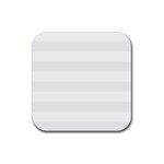 Horizontal Stripes - White and White Smoke Rubber Coaster (Square)