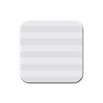 Horizontal Stripes - White and White Smoke Rubber Square Coaster (4 pack)