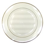 Horizontal Stripes - White and White Smoke Porcelain Plate