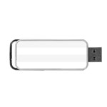 Horizontal Stripes - White and White Smoke Portable USB Flash (Two Sides)