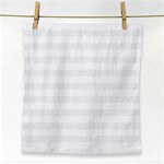 Horizontal Stripes - White and White Smoke Face Towel