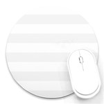 Horizontal Stripes - White and White Smoke Round Mousepad