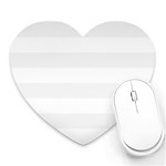 Horizontal Stripes - White and White Smoke Heart Mousepad