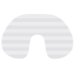 Horizontal Stripes - White and White Smoke Travel Neck Pillow