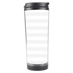 Horizontal Stripes - White and White Smoke Travel Tumbler