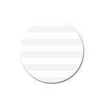 Horizontal Stripes - White and White Smoke Magnet 3  (Round)