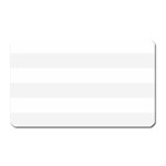 Horizontal Stripes - White and White Smoke Magnet (Rectangular)