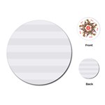 Horizontal Stripes - White and White Smoke Playing Cards (Round)