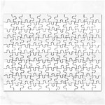 Horizontal Stripes - White and White Smoke Jigsaw Puzzle (Rectangular)