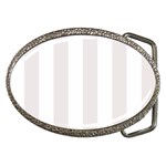 Vertical Stripes - White and Pastel Pink Belt Buckle