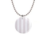 Vertical Stripes - White and Pastel Pink 1  Button Necklace